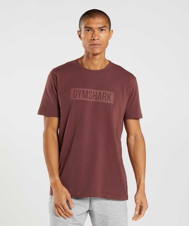 Tričko Gymshark Block Cherry Hnedé