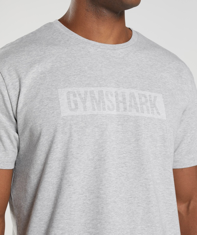 Gymshark Block Tričko Svetlosivá Marl