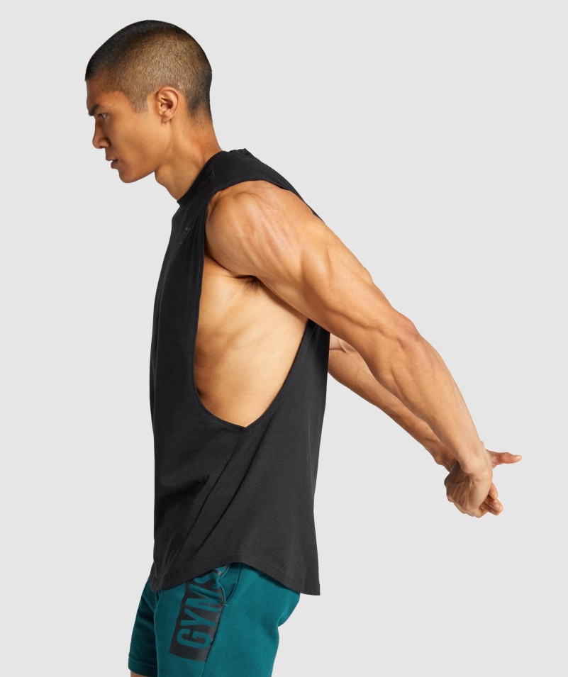 Gymshark Bold Drop Arm Tank Black