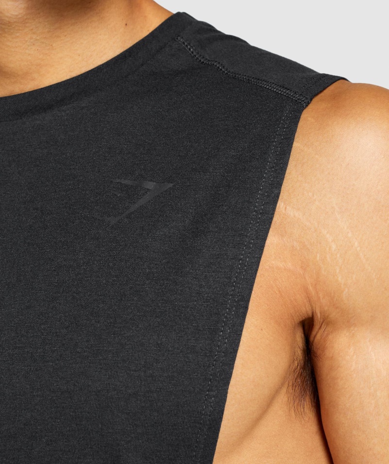 Gymshark Bold Drop Arm Tank Black