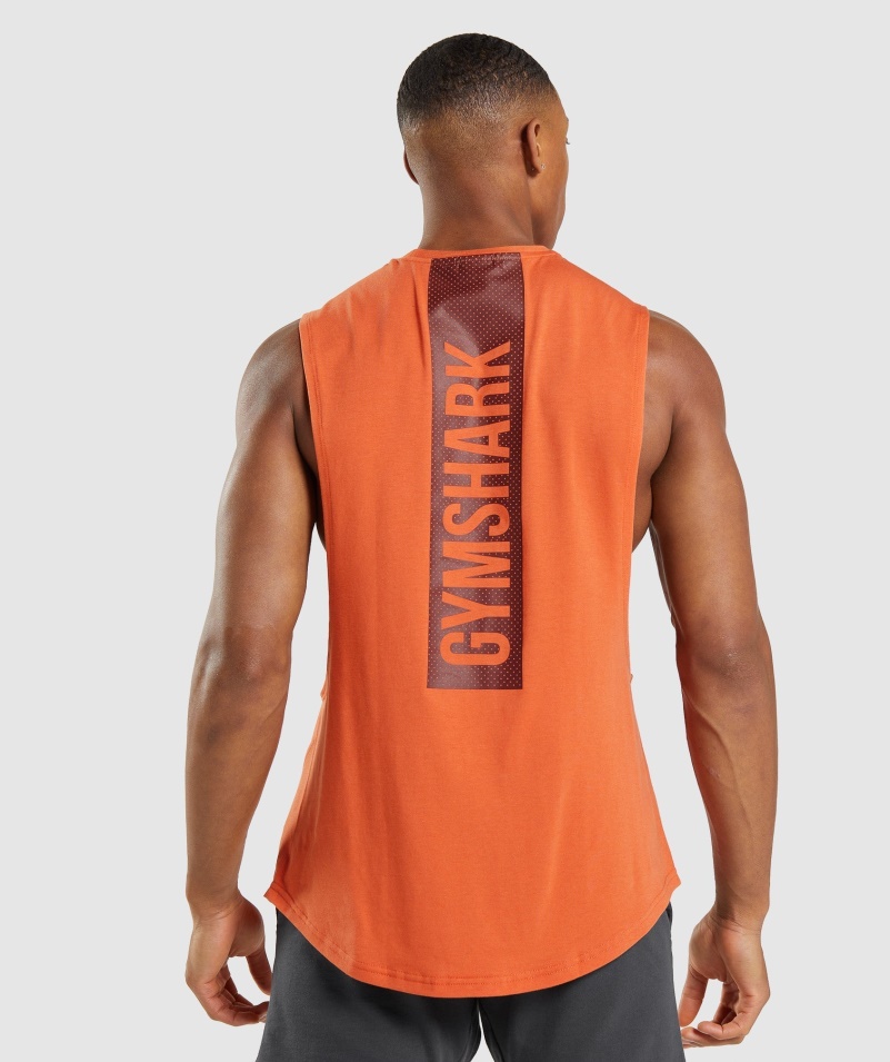 Gymshark Tučné Padacie Rameno Tank Hlinený Oranžový