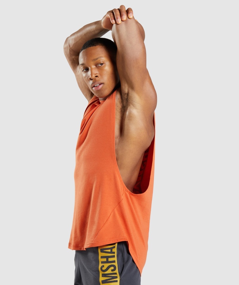 Gymshark Tučné Padacie Rameno Tank Hlinený Oranžový