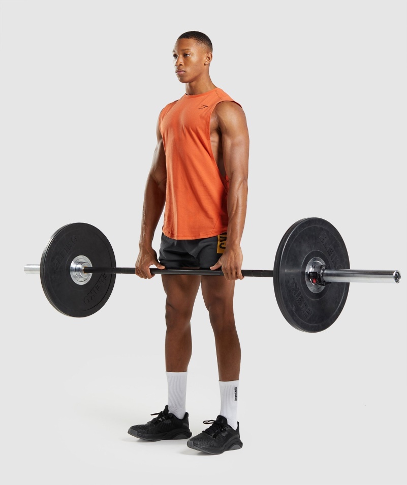Gymshark Tučné Padacie Rameno Tank Hlinený Oranžový