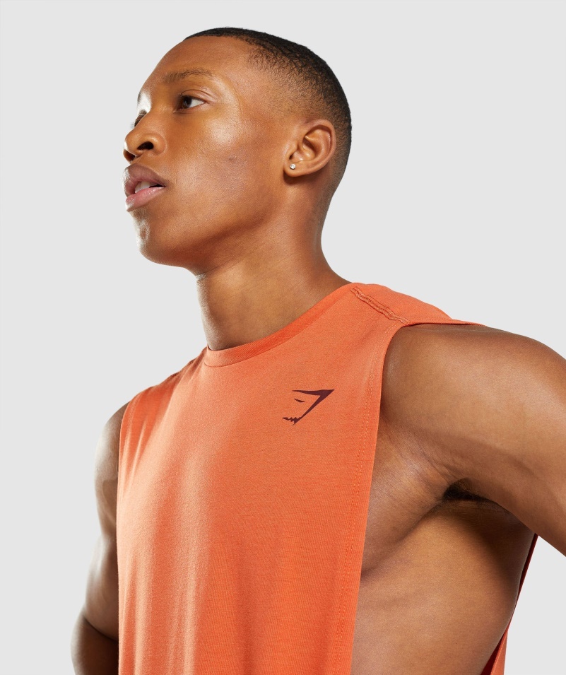 Gymshark Tučné Padacie Rameno Tank Hlinený Oranžový