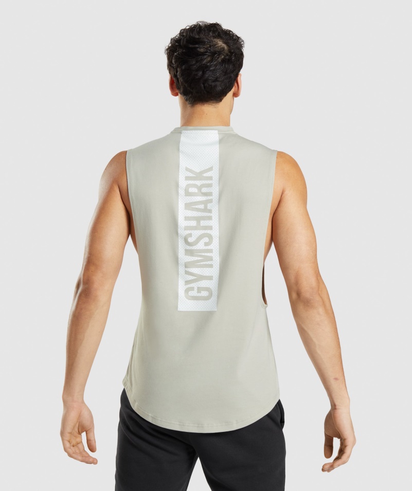Gymshark Tučné Padacie Rameno Tank Kamienková Sivá