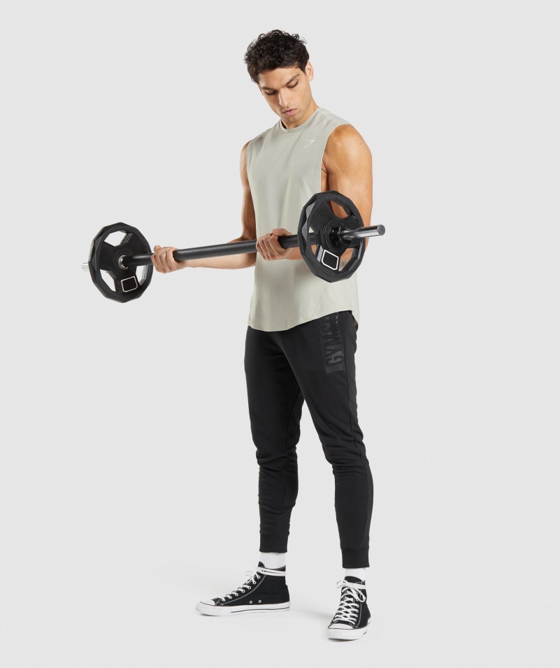 Gymshark Tučné Padacie Rameno Tank Kamienková Sivá