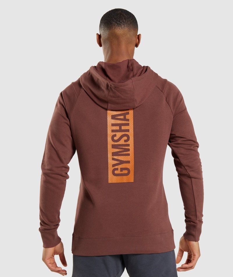 Mikina S Kapucňou Gymshark Bold čerešňovo Hnedá