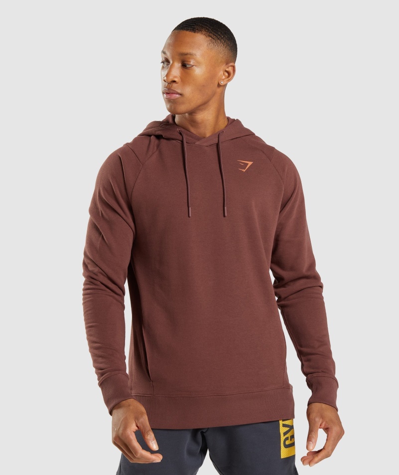 Mikina S Kapucňou Gymshark Bold čerešňovo Hnedá