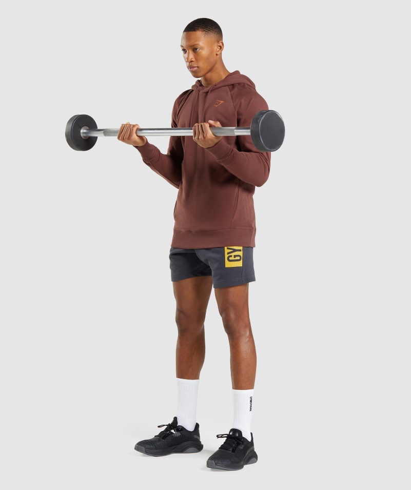 Mikina S Kapucňou Gymshark Bold čerešňovo Hnedá