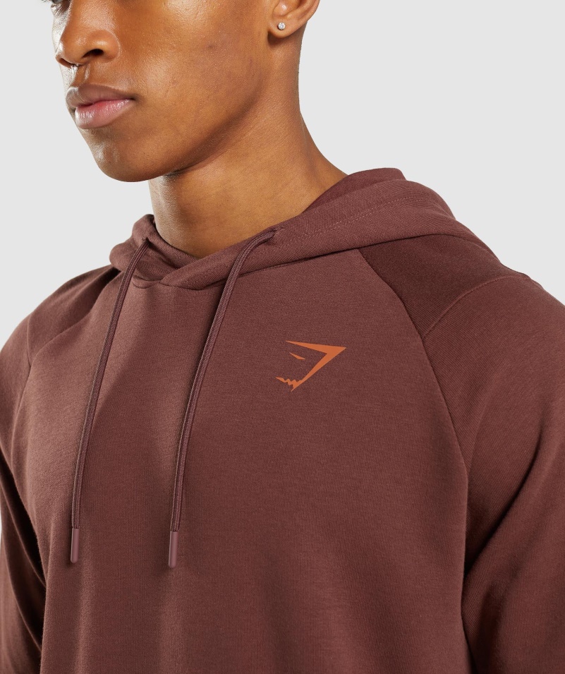 Mikina S Kapucňou Gymshark Bold čerešňovo Hnedá
