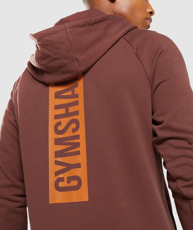 Mikina S Kapucňou Gymshark Bold čerešňovo Hnedá