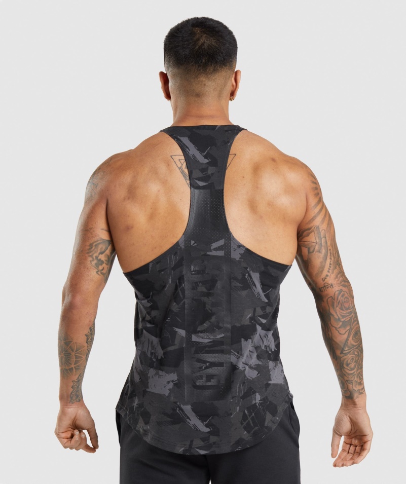 Gymshark Bold Stringer Sivá Potlač