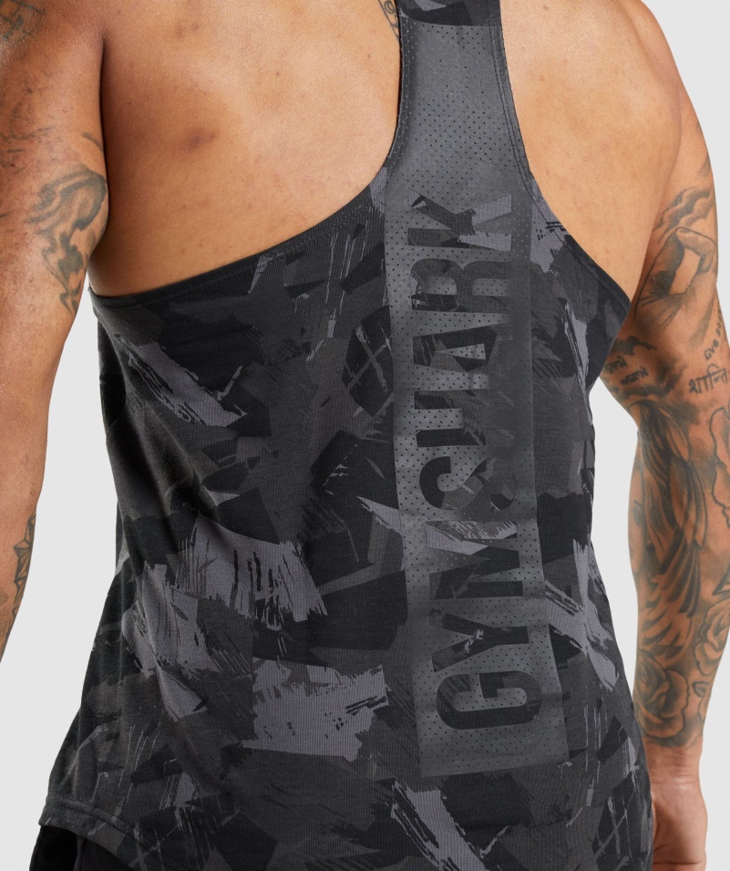 Gymshark Bold Stringer Sivá Potlač