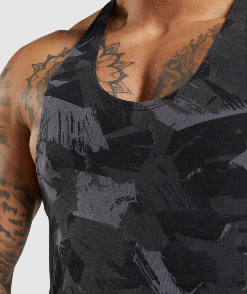 Gymshark Bold Stringer Sivá Potlač