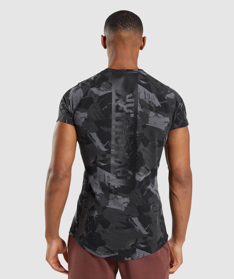 Gymshark Odvážne Tričko šedej Potlače