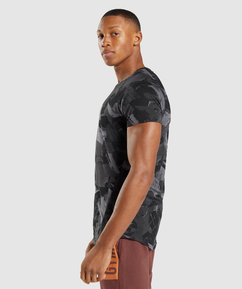 Gymshark Odvážne Tričko šedej Potlače