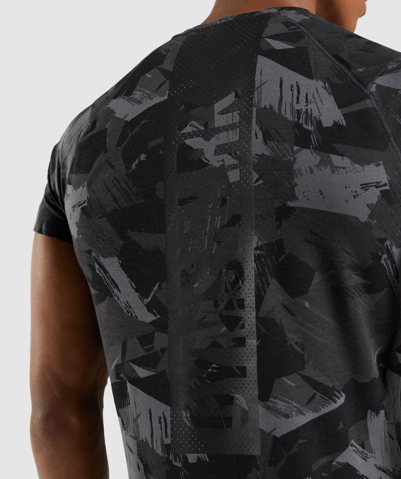 Gymshark Odvážne Tričko šedej Potlače