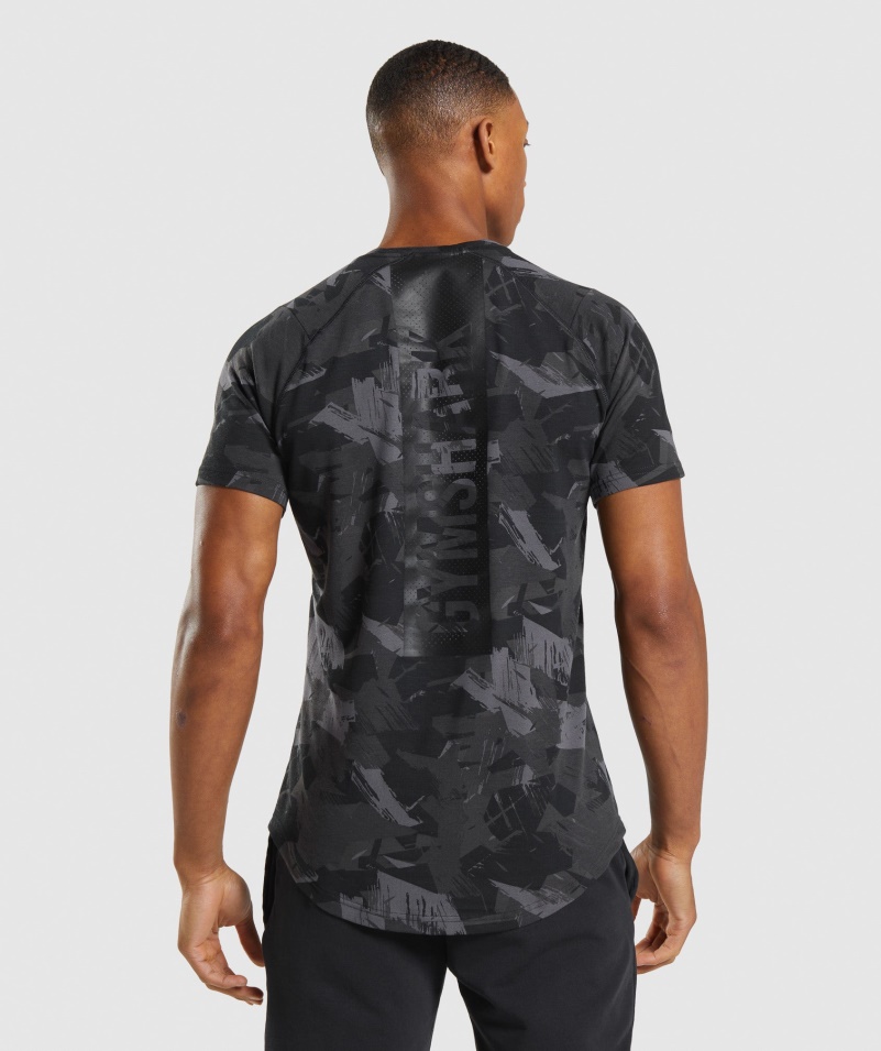 Gymshark Výrazné Pánske Tričko šedej Potlače