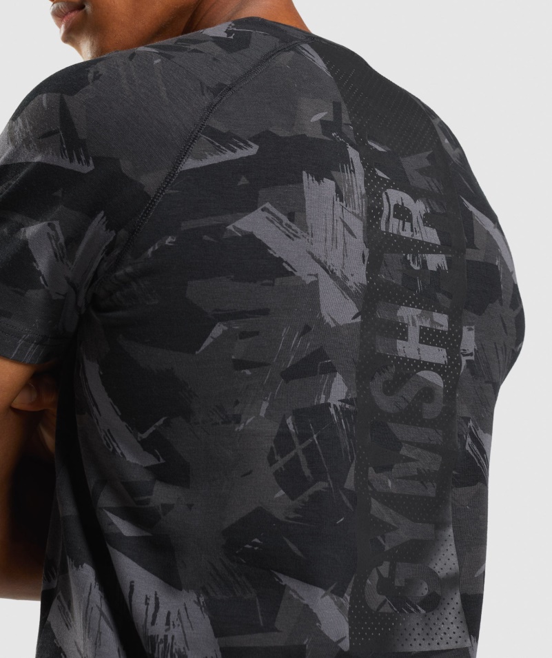 Gymshark Výrazné Pánske Tričko šedej Potlače