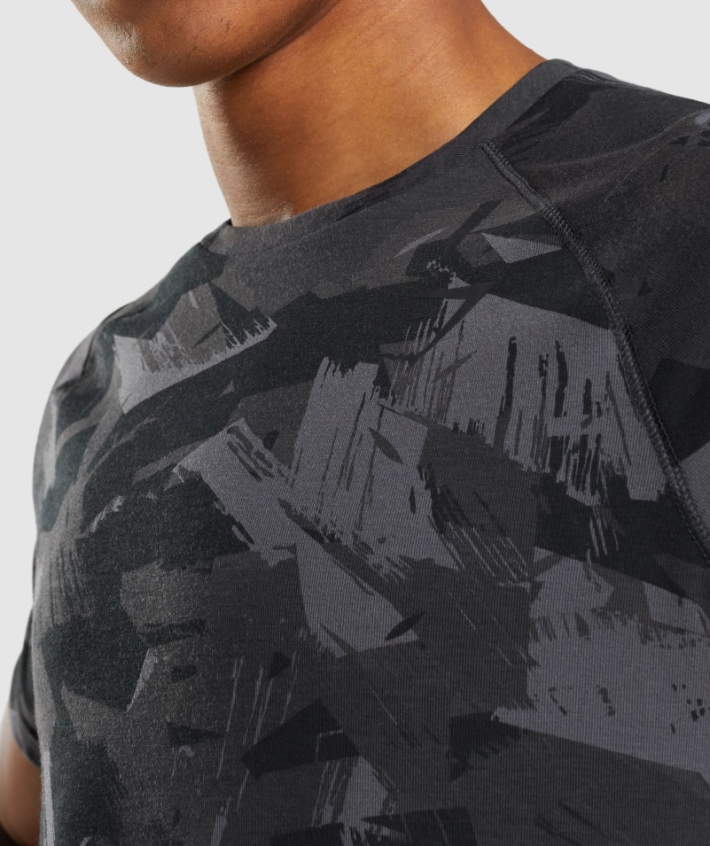Gymshark Výrazné Pánske Tričko šedej Potlače
