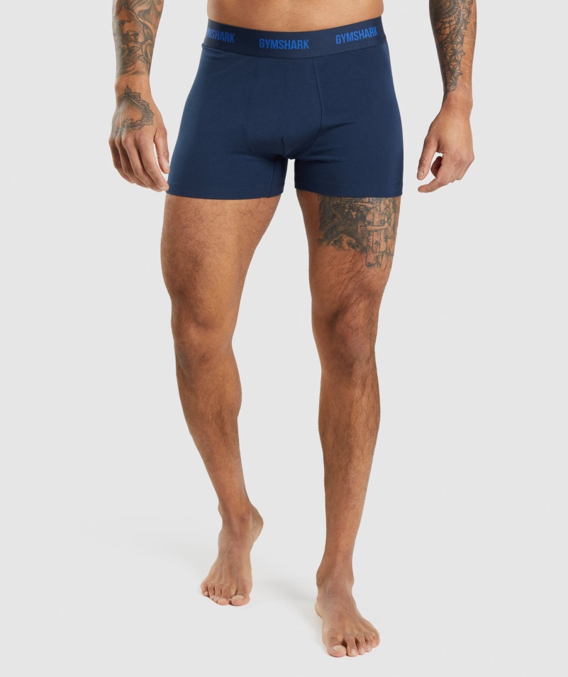 Gymshark Boxerky 2pk Core Olivovo-navy