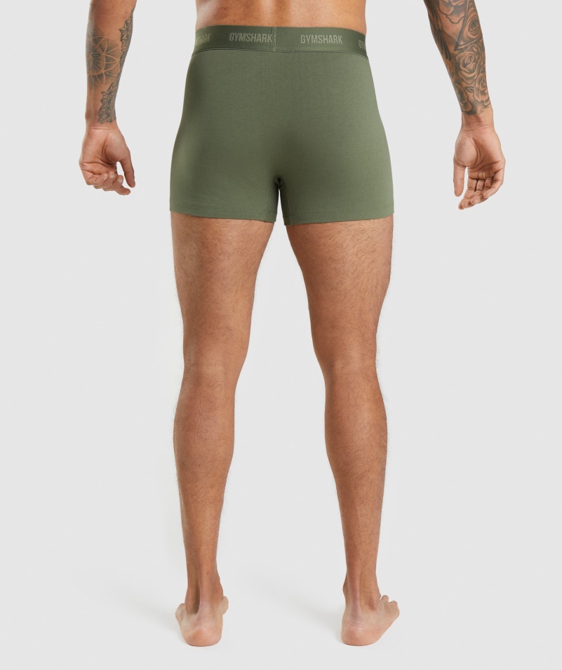 Gymshark Boxerky 2pk Core Olivovo-navy