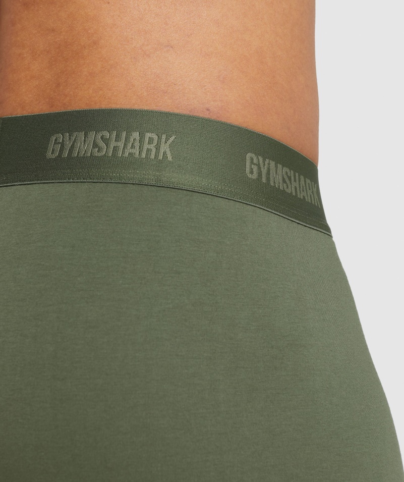 Gymshark Boxerky 2pk Core Olivovo-navy
