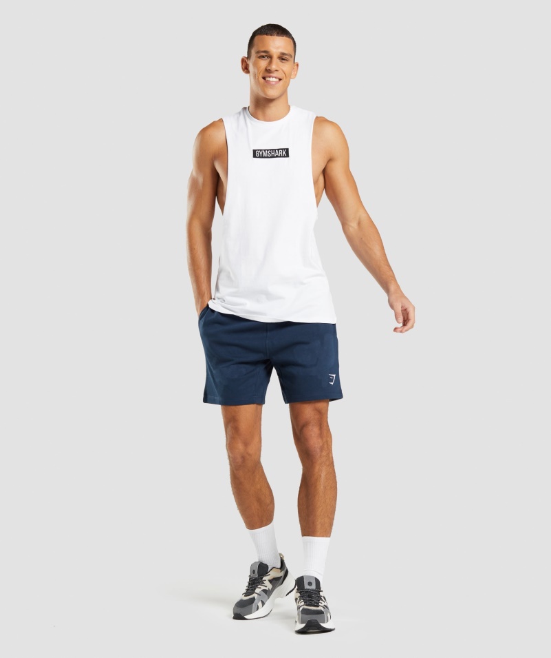 Gymshark Central Drop Arm Tank White