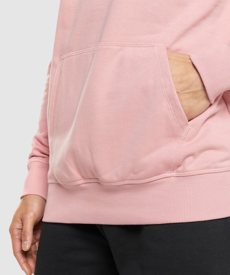 Gymshark Centrálna Mikina S Kapucňou Ružová