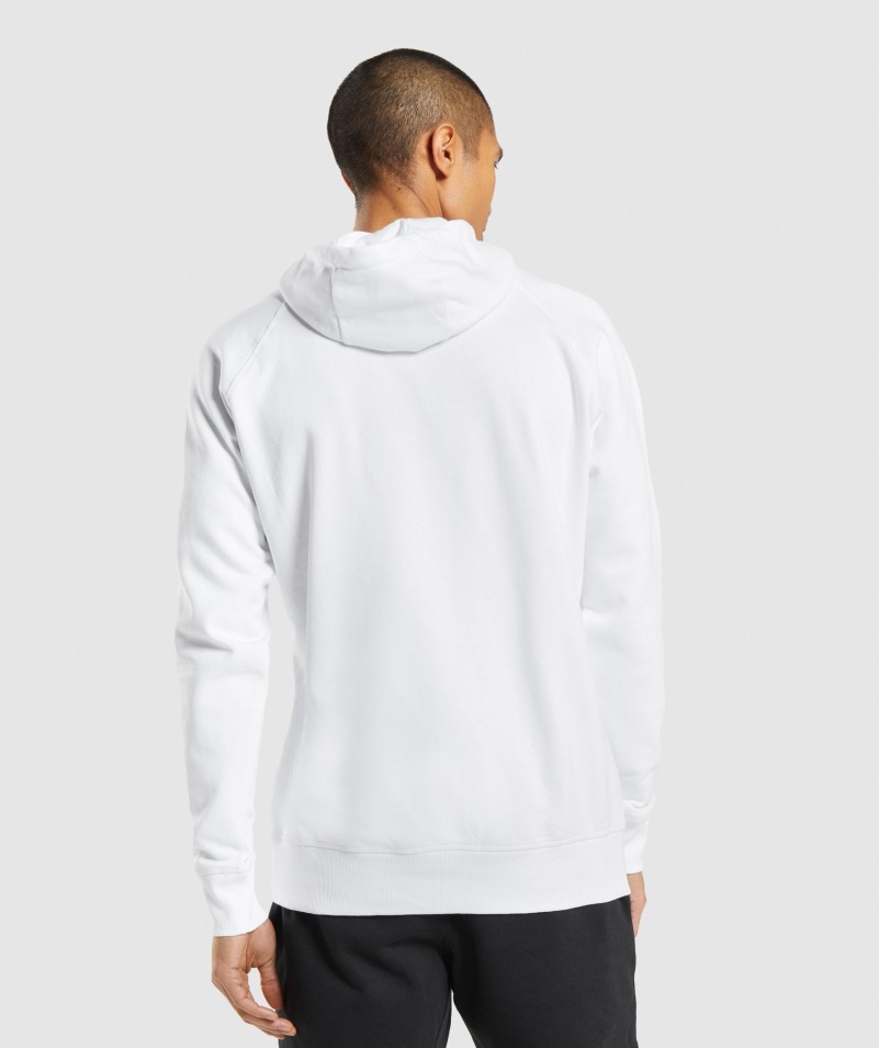 Gymshark Centrálna Mikina S Kapucňou Biela