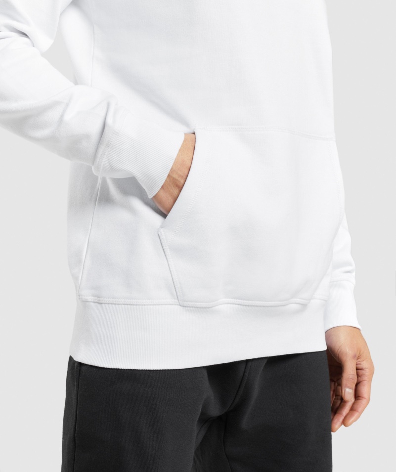 Gymshark Centrálna Mikina S Kapucňou Biela