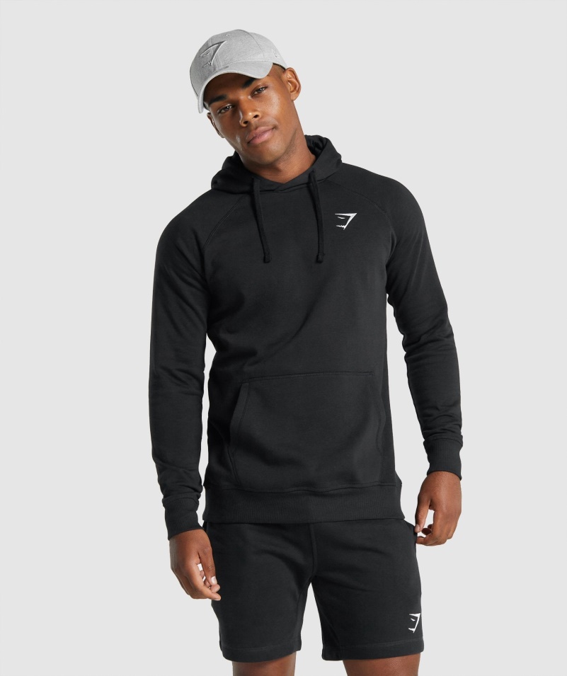Mikina S Kapucňou Gymshark Crest čierna