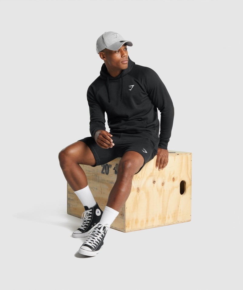 Mikina S Kapucňou Gymshark Crest čierna