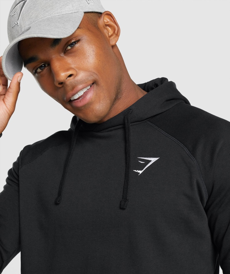 Mikina S Kapucňou Gymshark Crest čierna