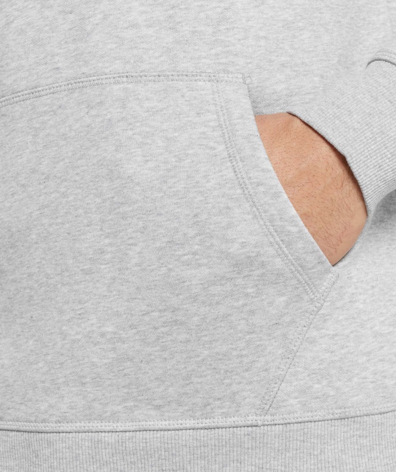 Mikina S Kapucňou Gymshark Crest Light Grey Core Marl