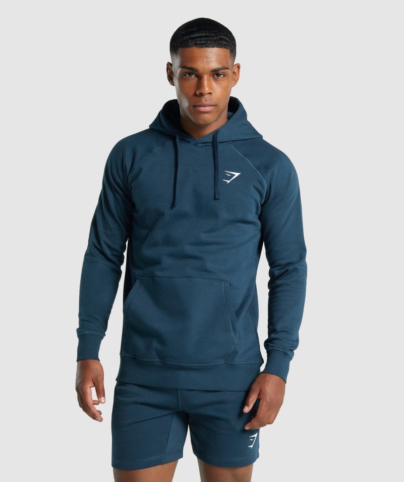Mikina S Kapucňou Gymshark Crest Námornícka