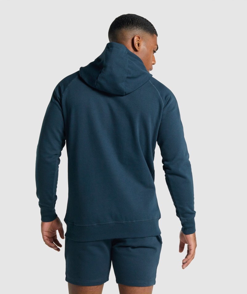 Mikina S Kapucňou Gymshark Crest Námornícka