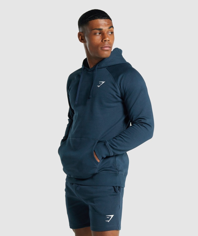 Mikina S Kapucňou Gymshark Crest Námornícka
