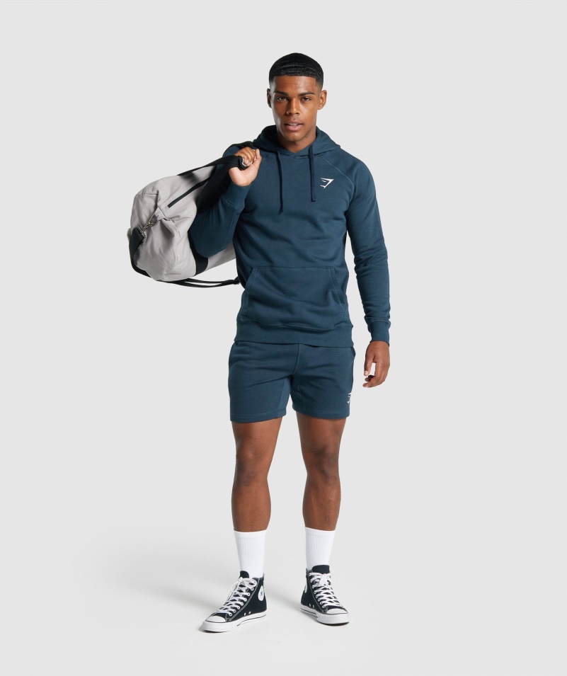 Mikina S Kapucňou Gymshark Crest Námornícka
