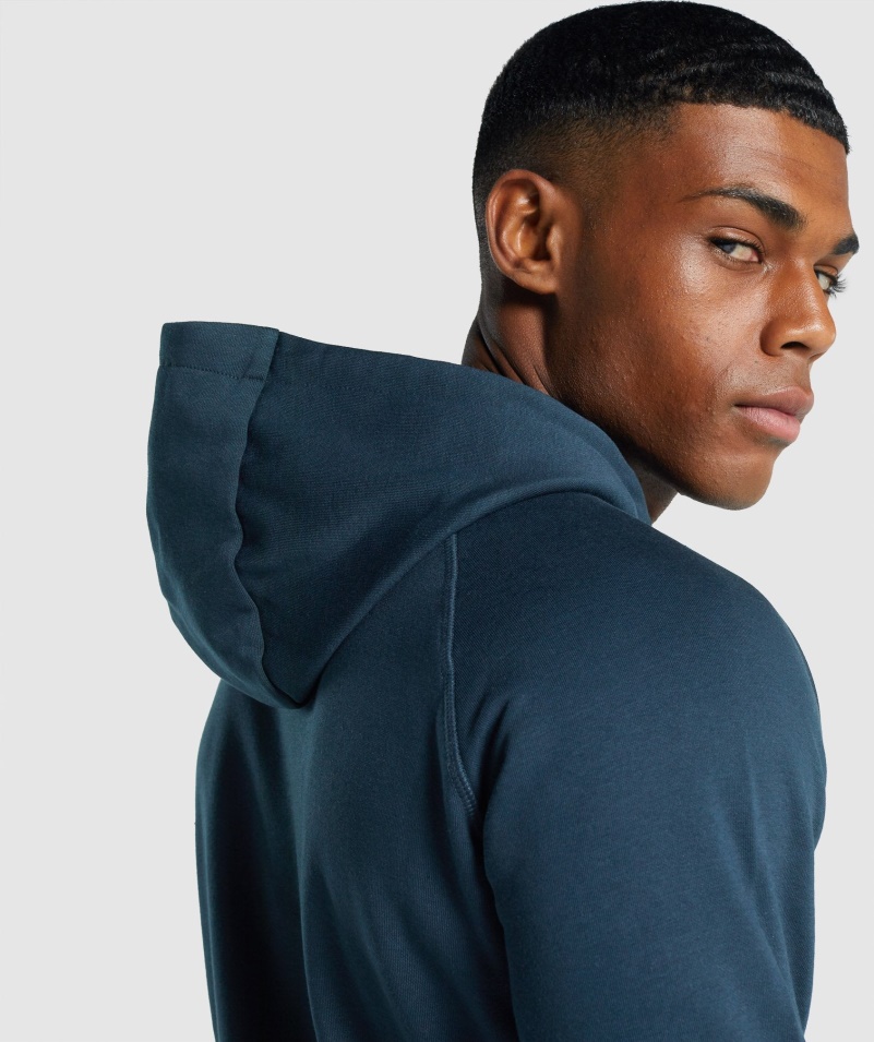 Mikina S Kapucňou Gymshark Crest Námornícka