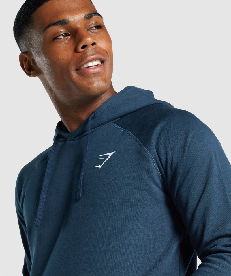Mikina S Kapucňou Gymshark Crest Námornícka
