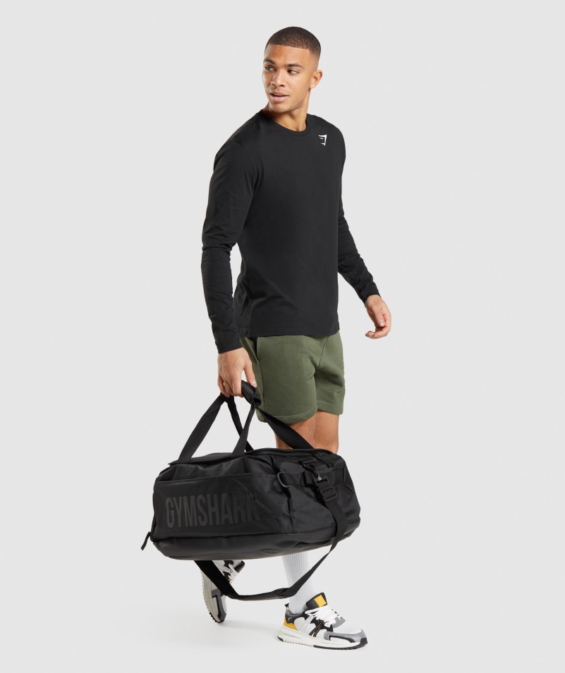 Gymshark Crest Tričko S Dlhým Rukávom čierne