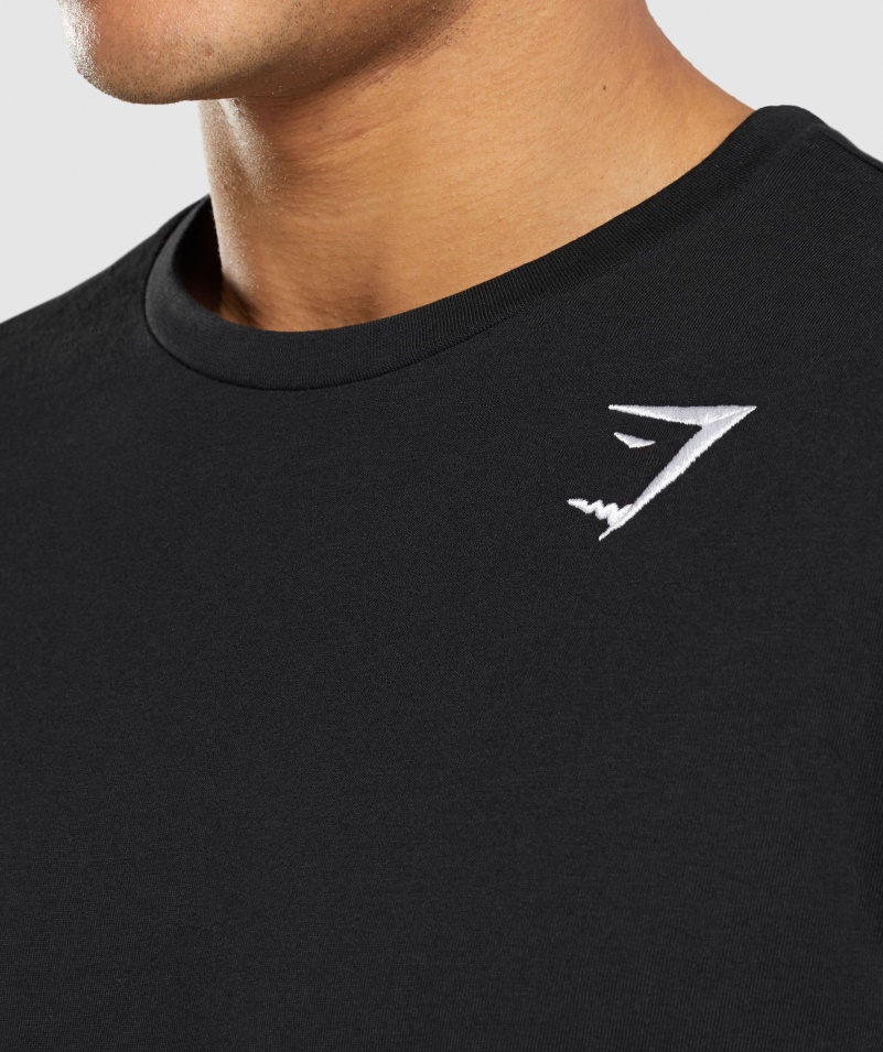 Gymshark Crest Tričko S Dlhým Rukávom čierne