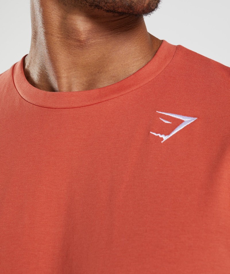 Gymshark Crest Tričko S Dlhým Rukávom Búrková červená