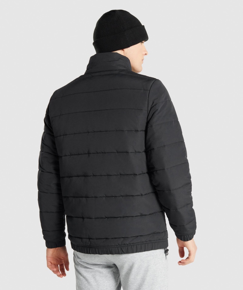 Gymshark Crest Vystužená Bunda čierna