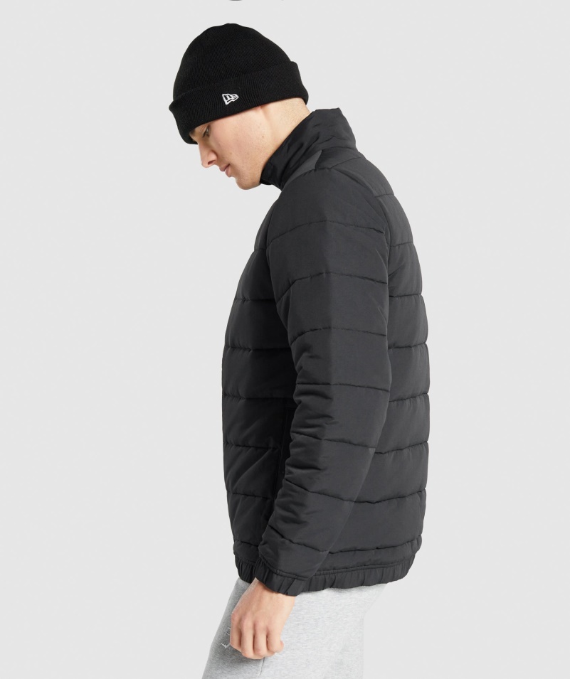 Gymshark Crest Vystužená Bunda čierna