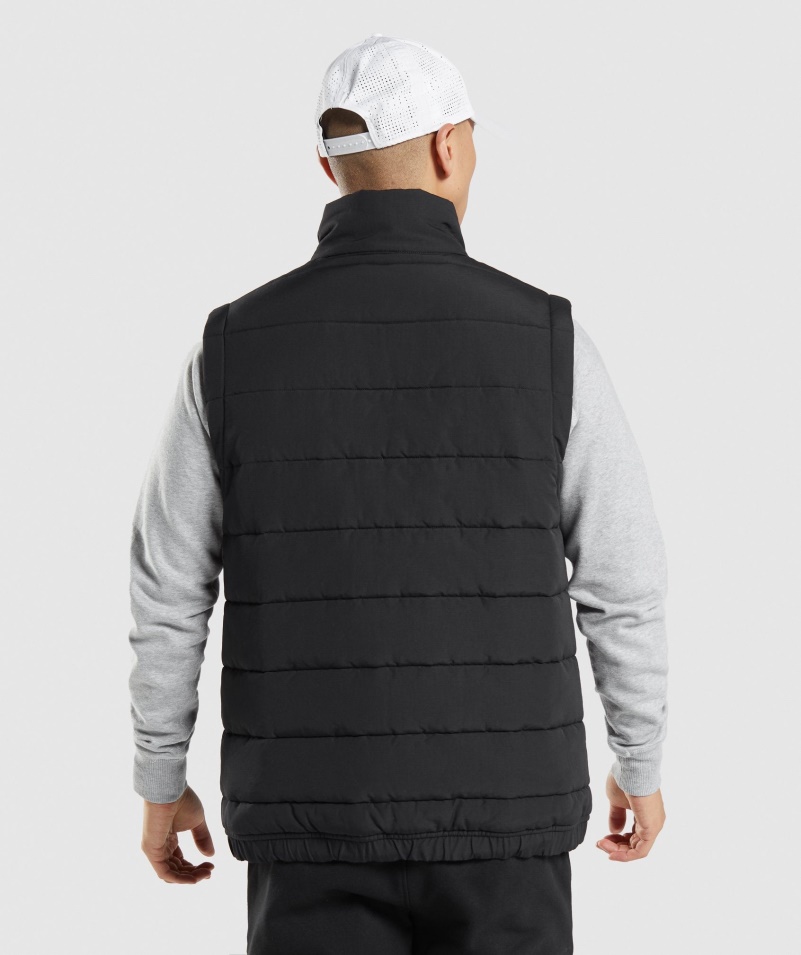 Gymshark Crest Polstrovaná Vesta čierna