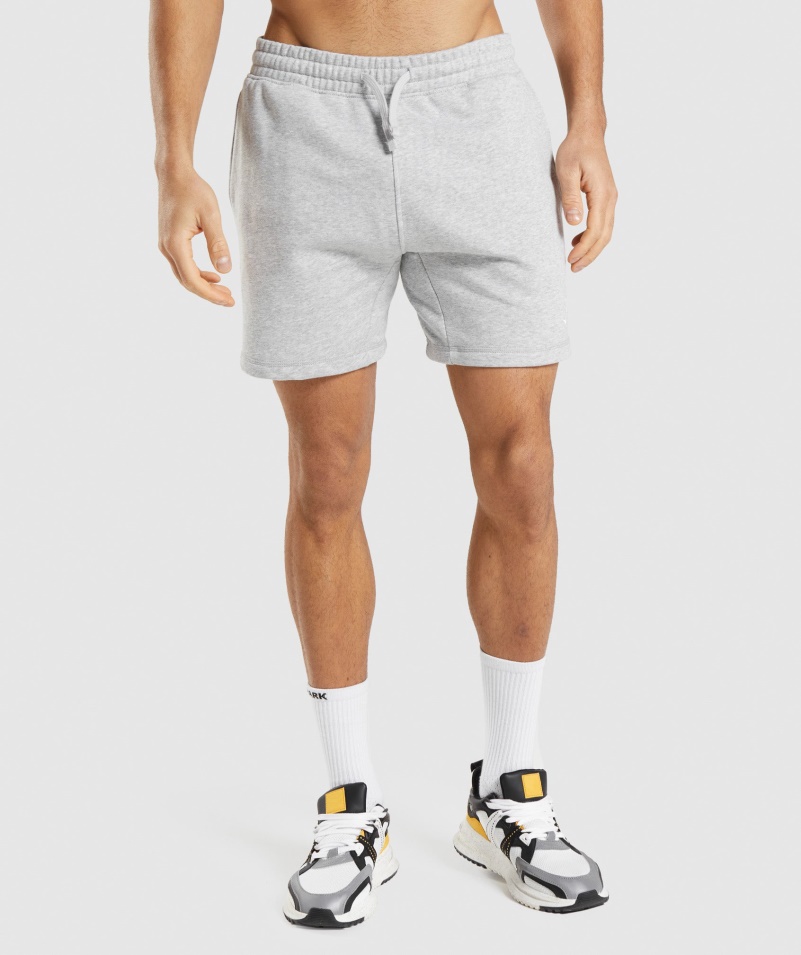 šortky Gymshark Crest Light Grey Core Marl