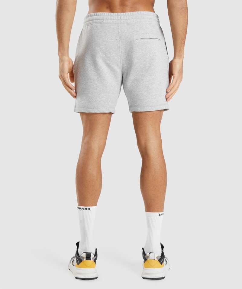 šortky Gymshark Crest Light Grey Core Marl