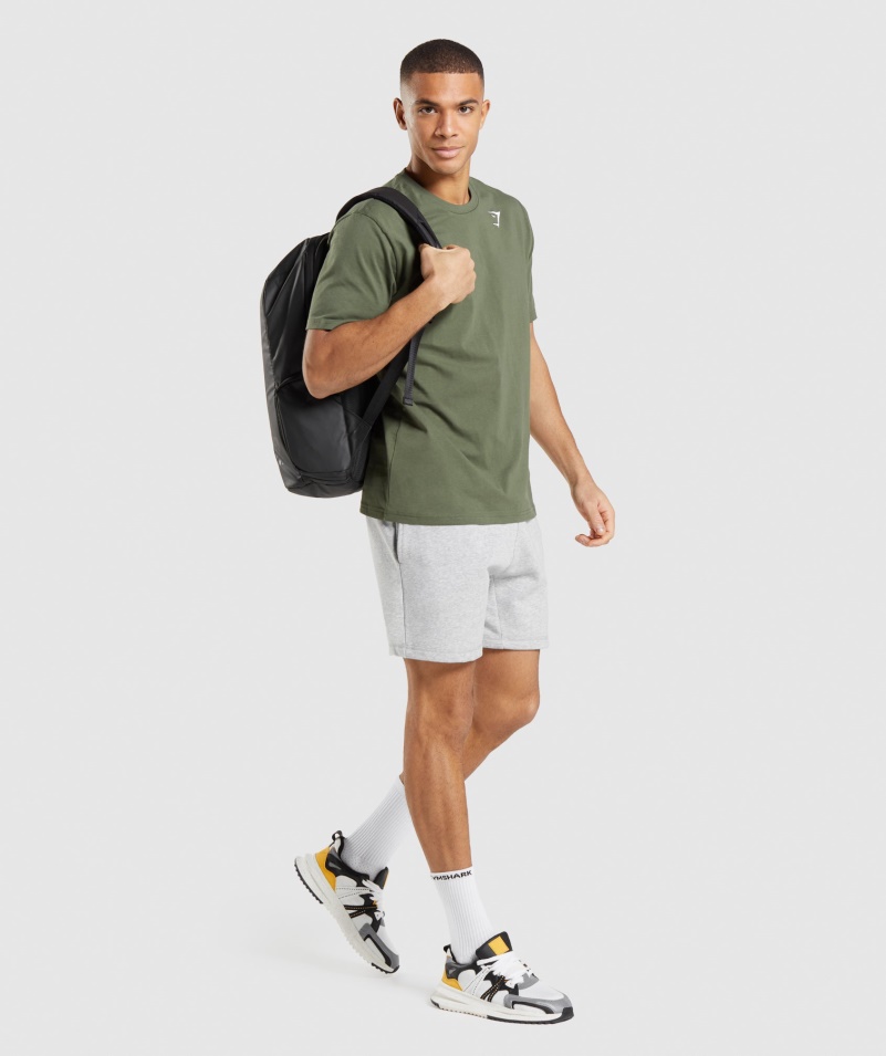 šortky Gymshark Crest Light Grey Core Marl